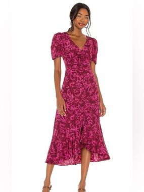 Likely Martinez Puff sleeve Midi dress